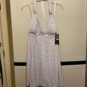 Flip Strapless Silver evening dress